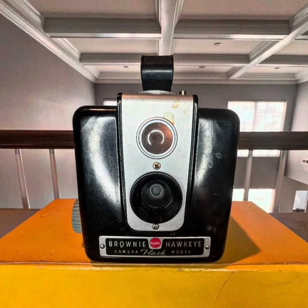 1950's Vintage Kodak Brownie Hawkeye Camera Flash Model with Film